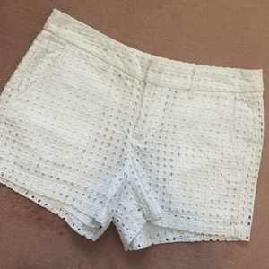 Khakis by GAP White Eyelet Shorts
